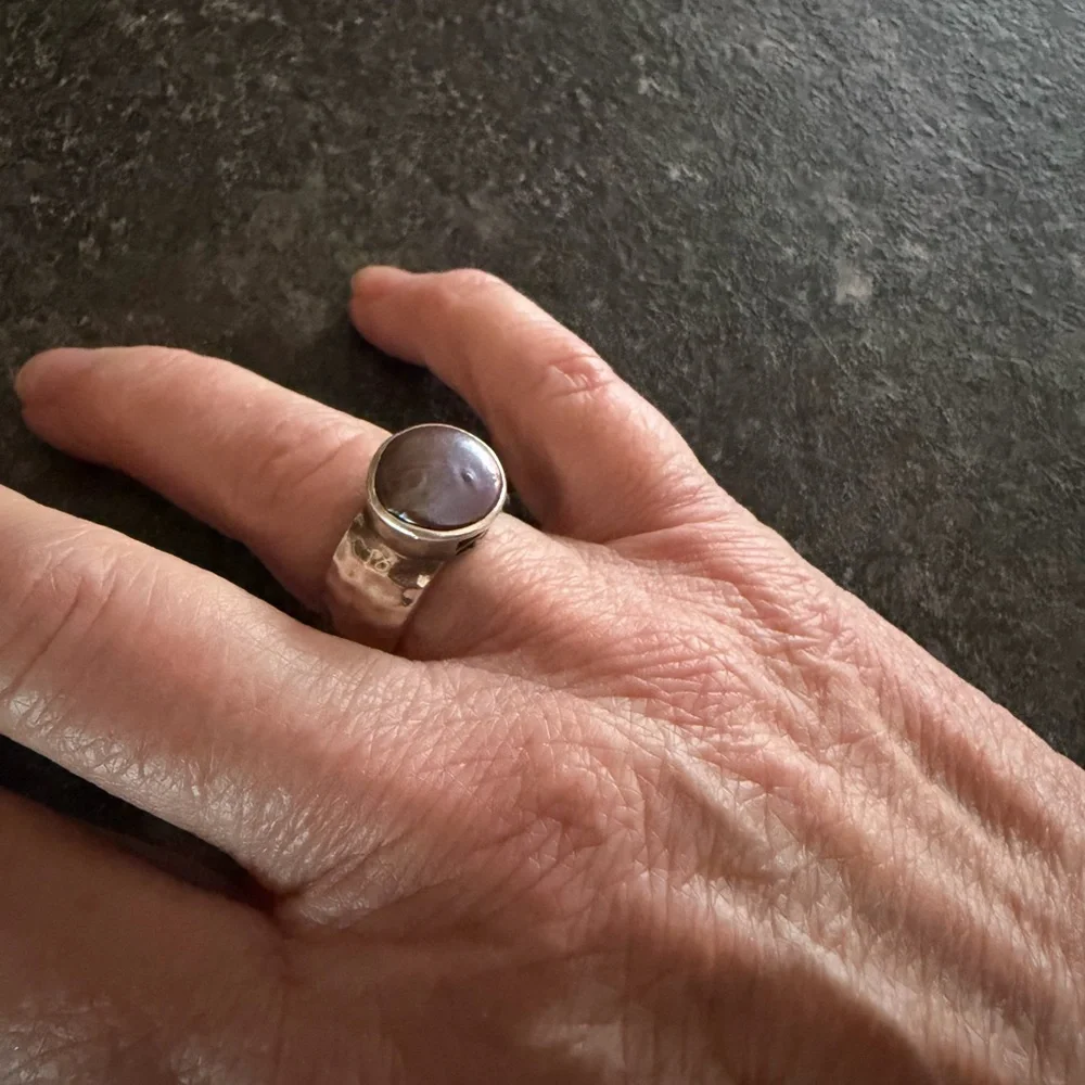 Silpada Sterling Silver Ring with bronze pearl. Hammered Silver. - Picture 6 of 6